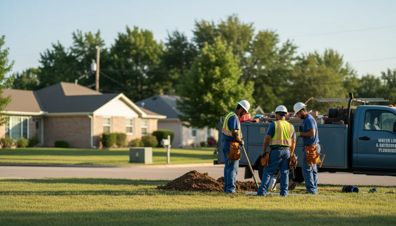 Residential water line and bathroom plumbing service in Holstein, IA